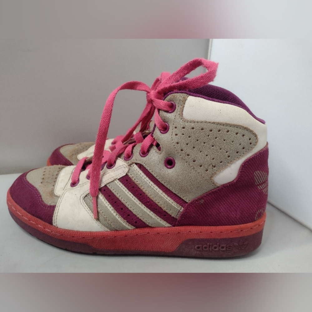Vintage Adidas Mens Instinct Hi High Sneakers 8.5 Violet Shoes Basketball R